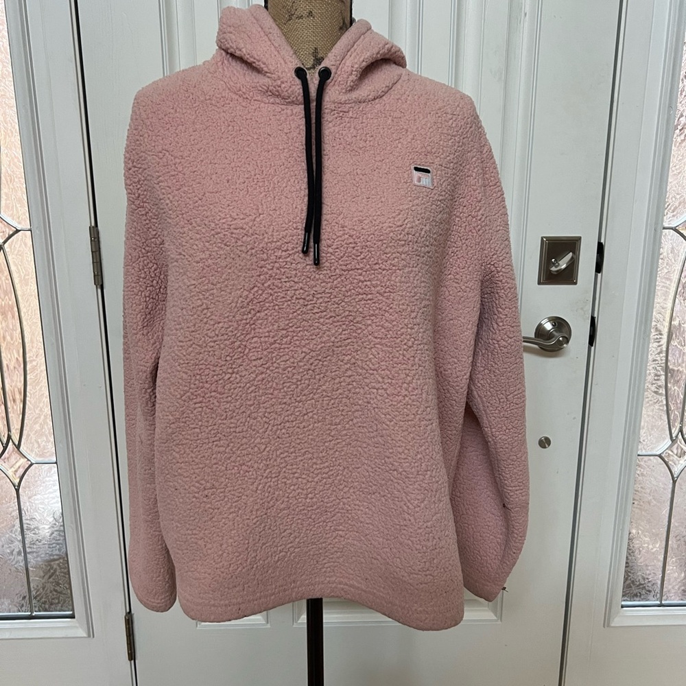 Fila Pink and Beige Sherpa Patch Jacket